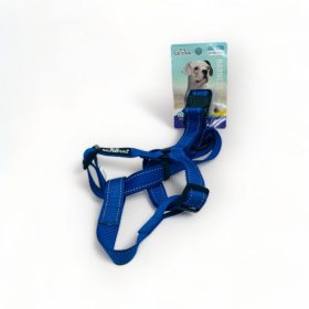   Hám - textil, fényvisszaverő csíkokkal - L - 2,5cm x 60-76cm KÉK