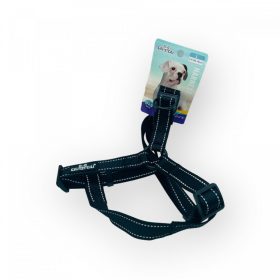   Hám - textil, fényvisszaverő csíkokkal - L - 2,5cm x 60-76cm FEKETE