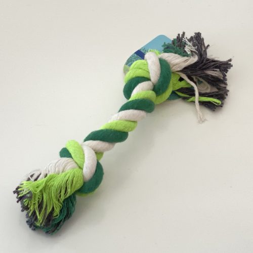Dupla csomós rágókötél 25cm - zöld