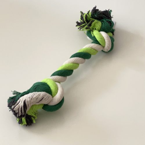 Dupla csomós rágókötél 35cm - zöld