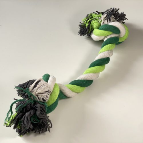 Dupla csomós rágókötél 48cm - zöld