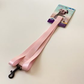   Textil póráz fekete, fém karabinerrel - M - 2cm x 120cm - RÓZSASZÍN