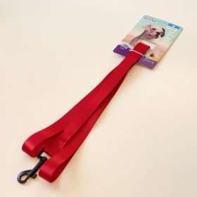   Textil póráz fekete, fém karabinerrel - M - 2cm x 120cm - PIROS