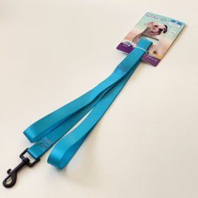   Textil póráz fekete, fém karabinerrel - M - 2cm x 120cm - VILÁGOSKÉK