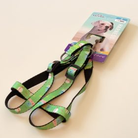   Hám textil - szürke műanyag csont alakú csattal - S - 1,5cm x 30-45cm - zöld, galaxis