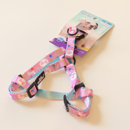 Hám textil - különböző mintákkal - S - 1,5cm x 30-45cm - rózsaszín