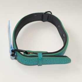   Műbőr nyakörv - belül párnázott - 2,5cm x 46-56cm - zöld