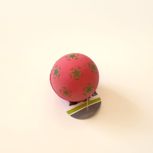 Szivacsos gumilabda csillag mintával, 6cm - piros