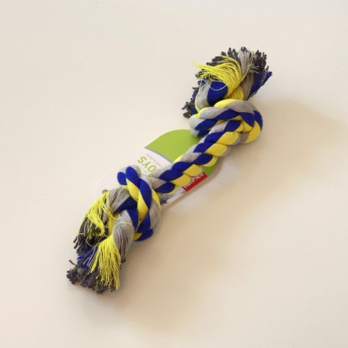 Dupla csomós rágókötél, 22cm, kék