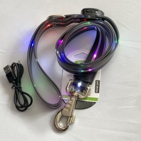 Világitó póráz PVC bevonattal 120cm - FEKETE