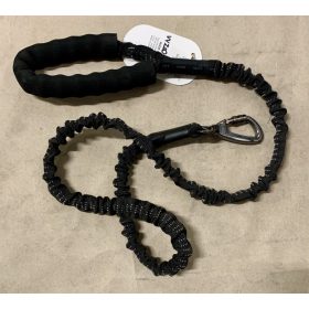   Rugalmas póráz 130-170cm, biztonsági karabinerrel - fekete