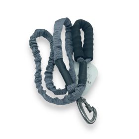   Rugalmas póráz 130-170cm, biztonsági karabinerrel - szürke