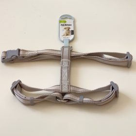   Kutyahám, fényvisszaverő csíkkal - nyak 45-60cm, mellméret 48-75cm - SZÜRKE