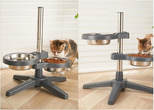 Állítható állványos kutyatál 25x24x11cm