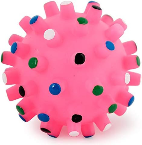 Tüskés, kemény gumilabda 10cm - rózsaszín
