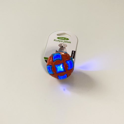 Labda macskáknak - 5cm - csörgő, világító - NARANCS