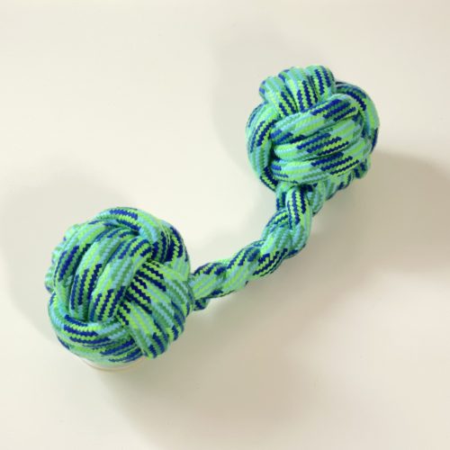 Súlyzó alakú köteles játék - 28cm - ZÖLD