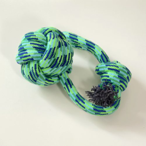 Kötél labda, húzókával - 45cm/Ø10cm - ZÖLD