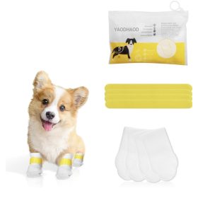   Kisállat lábvédő zokni készlet, tépőzárral - 20db - M