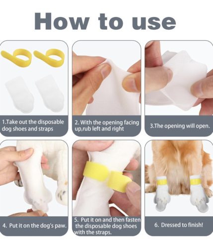 Kisállat lábvédő zokni készlet, tépőzárral - 20db - M