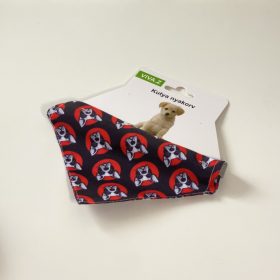 Kendős nyakörv- S - 38-50cm - fekete, francia bulldogos