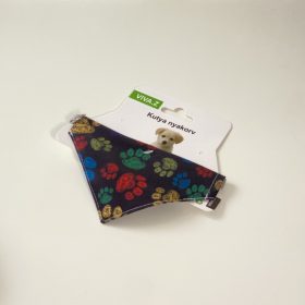 Kendős nyakörv- XS - 20-34cm - fekete, színes tappancsos