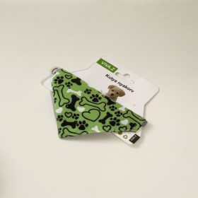   Kendős nyakörv- XS - 20-34cm - zöld, csont és tappancs mintás