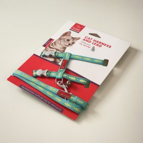 Macskahám szett, hal mintával, csengettyűvel - TÜRKIZ