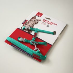 Macskahám szett, egy színű, csengettyűvel - TÜRKIZ