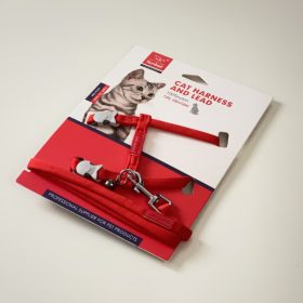 Macskahám szett, egy színű, csengettyűvel - PIROS