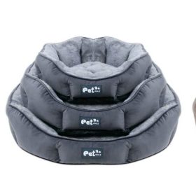   Nyolcszögletű kisállat fekhely, bársonyos béléssel - 55cm - SZÜRKE